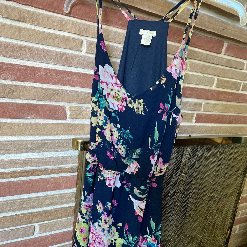 Navy Blue Flower Dress